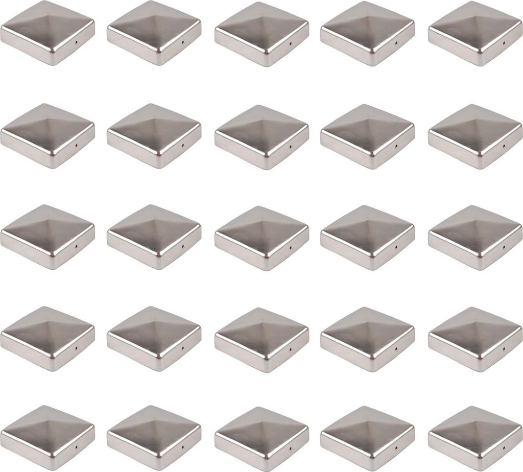 25x Pfostenkappe Edelstahl 91 mm Pyramide Abdeckkappe für Pfosten 9 x 9 cm