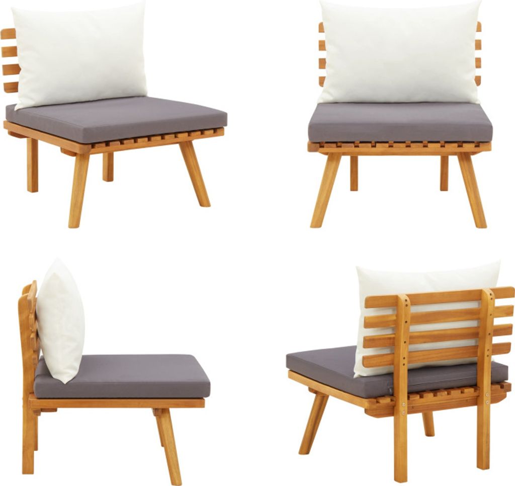 vidaXL Gartenstuhl mit Kissen Massivholz Akazie - Gartenstuhl - Gartenstühle - Outdoor Stuhl - Outdoor Stühle