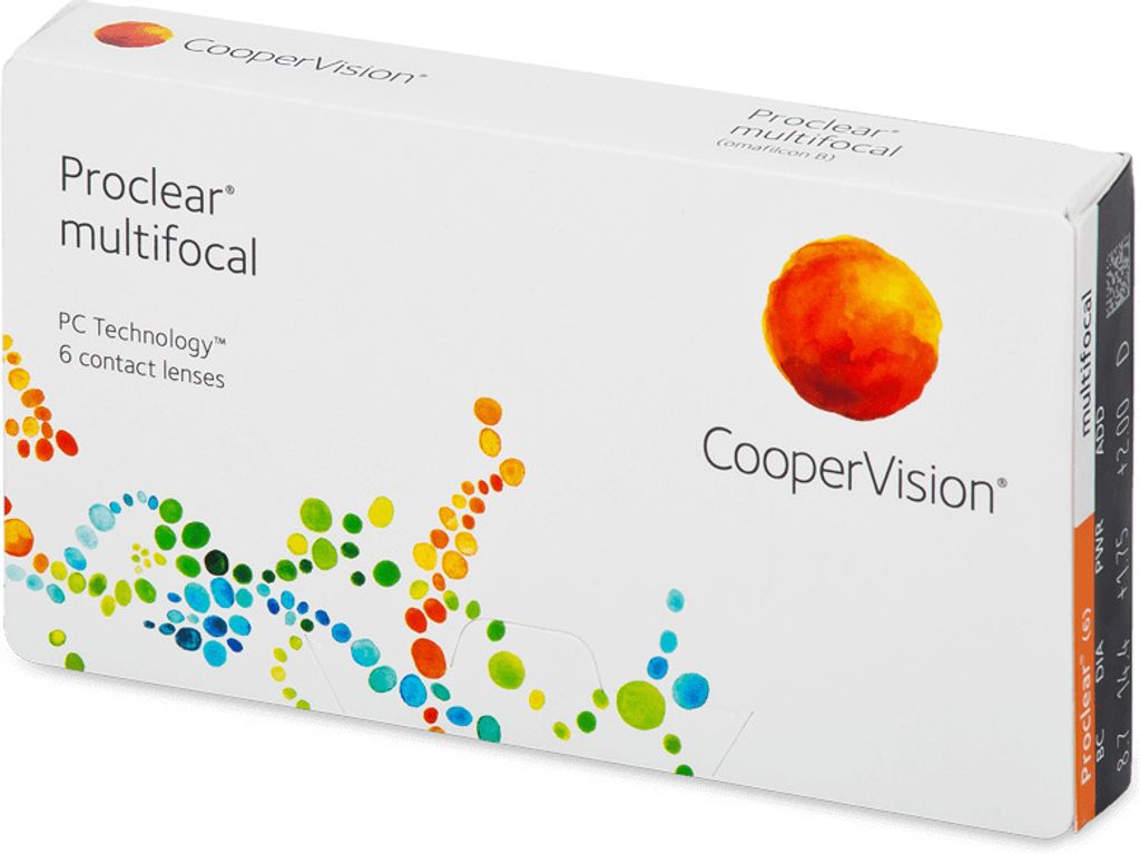 Proclear multifocal - 6 monthly lenses - Sph: -2.5, Add: +1.50, Dom: d, BC: 8.7, D: 14.4