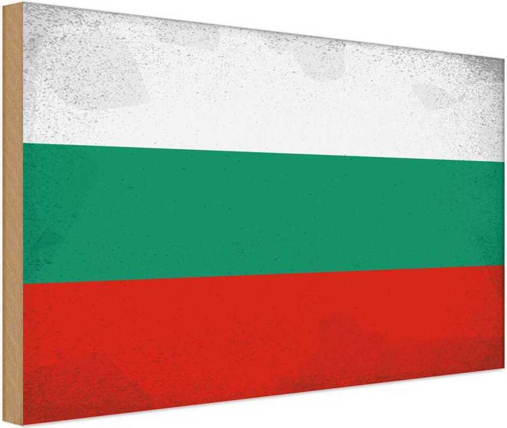 vianmo Holzschild 30x40 cm Bulgarien Bulgaria Flagge Fahne Wappen
