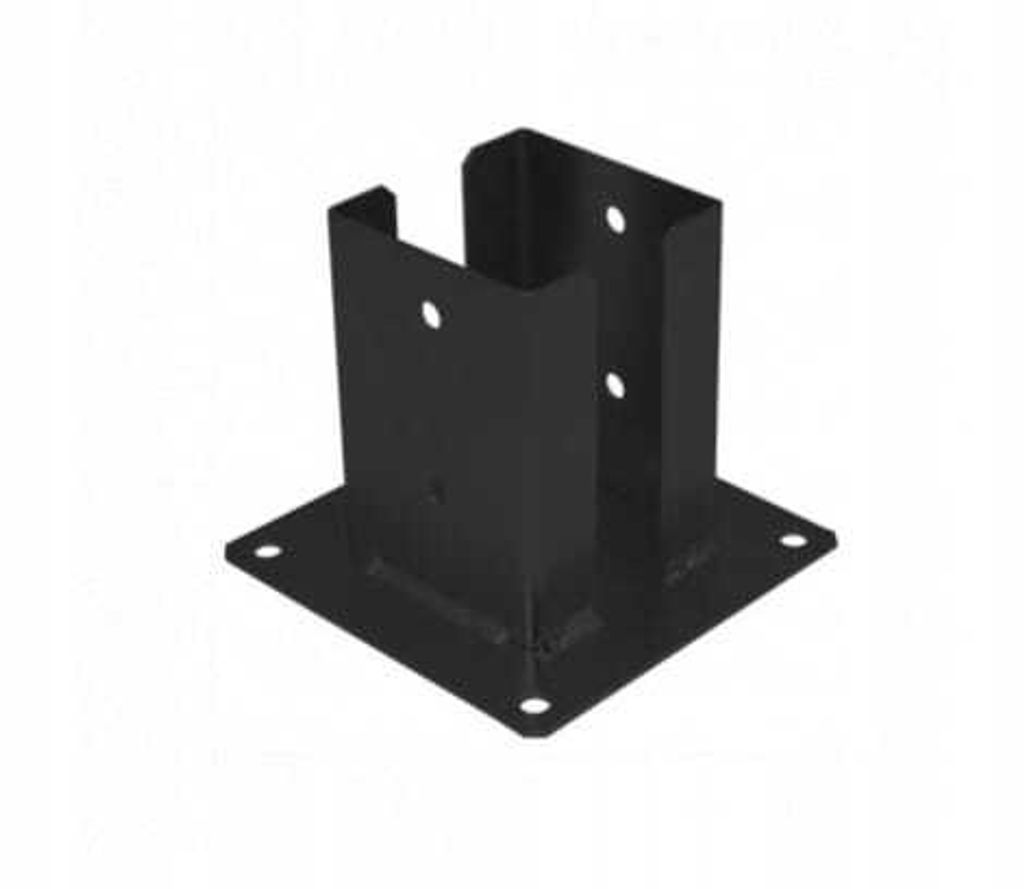 Podstawa masztu przykręcana do betonu 92x150x2mm czarna Zdjęcie produktu 