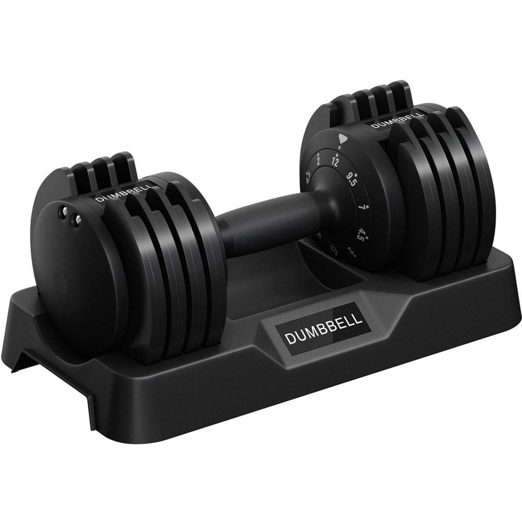 Yaheetech Verstellbare Hantel Kurzhantel, 5 Gewichtsstufen von 2 bis 12 kg, Schnelleinstellung, Schwarz