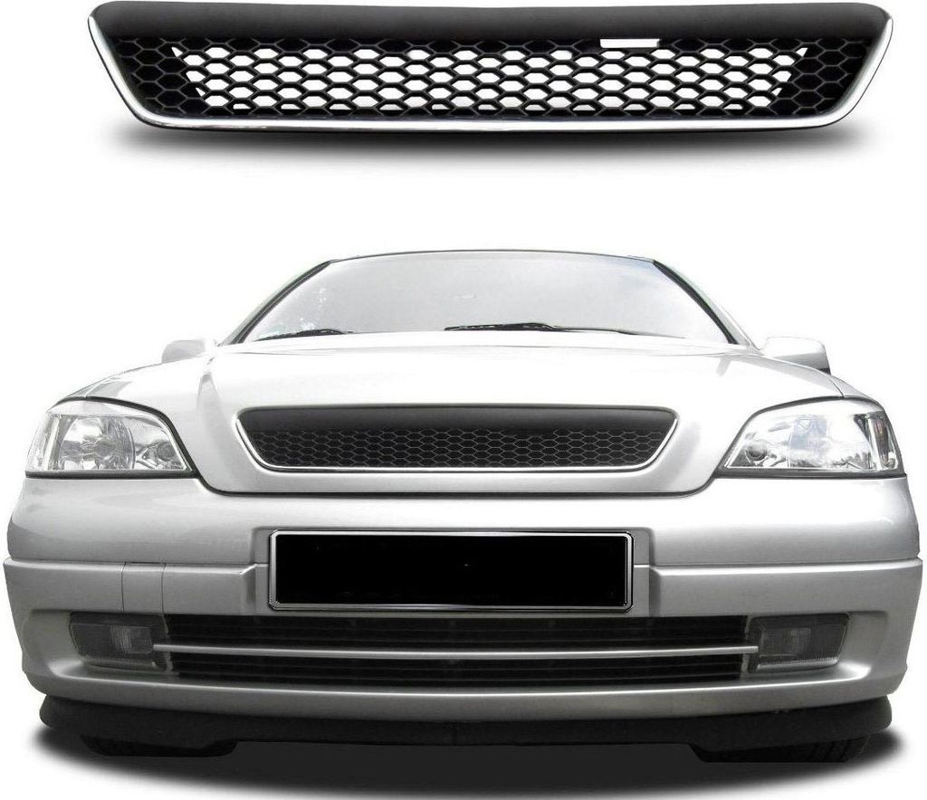 Kühlergrill Sportgrill Front Grill Waben Gitter Schwarz für Produktbild 