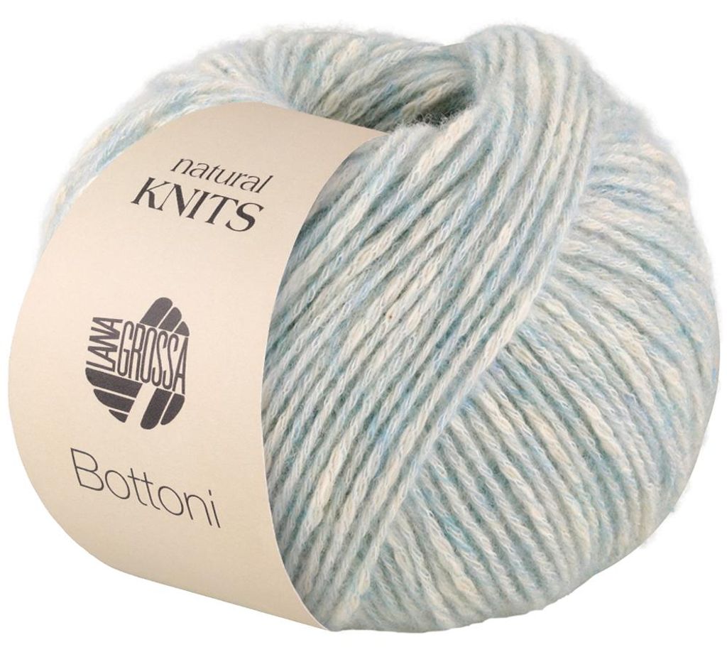 Lana Grossa - Bottoni 0006 pastelltürkis rohweiß Produktbild 