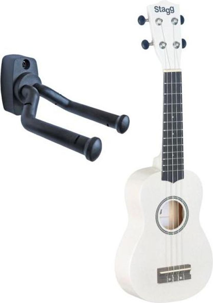 Stagg US-WHITE Sopran Ukulele mit Tasche mit Wandhalter