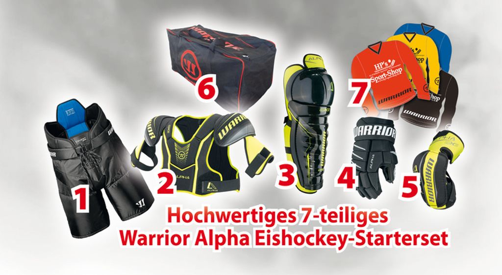 Warrior ALPHA Eishockey Starterset Junior zum Monsterpreis, Größe:Junior S