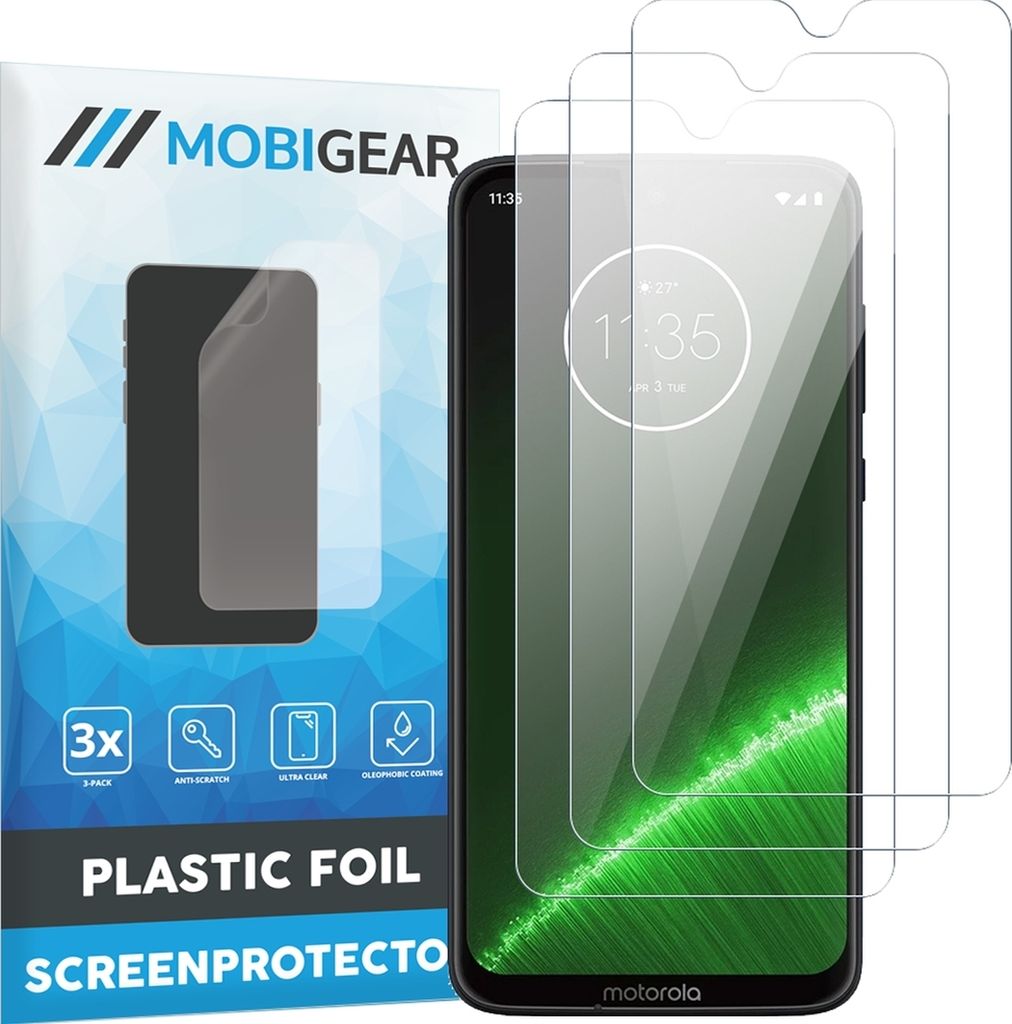 Mobigear Motorola Moto G7 Plus Displayschutz Schutzfolie - Hüllenfreundlich (3er Pack)