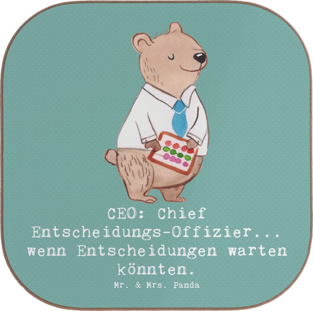 Mr. & Mrs. Panda Untersetzer für Gläser CEO Entscheidungen - Meeresbrise - Geschenk, personalisierte Geschenke, Berufstätige, Geschäftsstrategi...