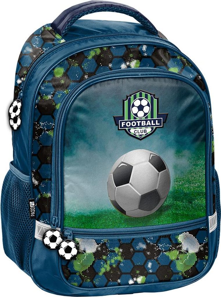 Schulrucksack FOOTBALL Blau, nur ein Rucksack Produktbild 