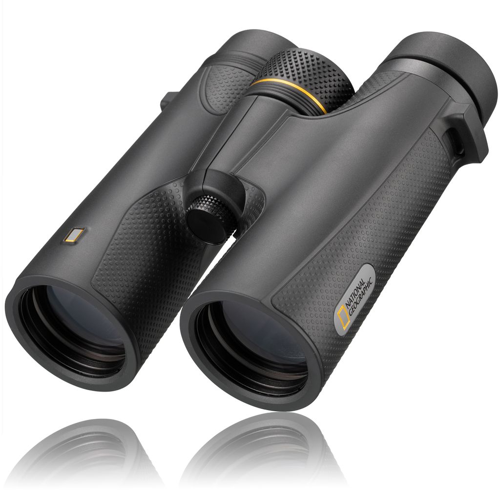 Bresser National Geographic Fernglas 8x42 wasserdicht, BaK-4, Mehrschichtvergütung, Twist-up-Augenmuscheln