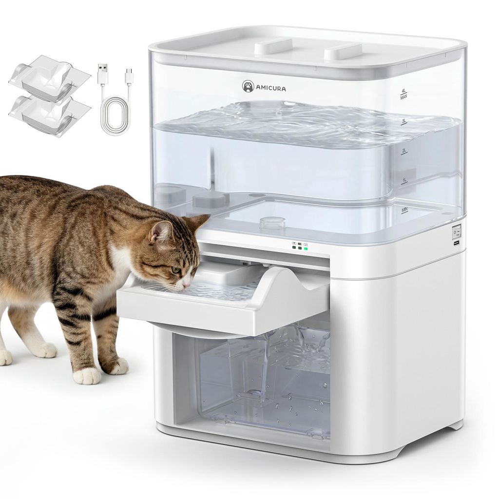 Kabelloser 5-in-1-Wasserbrunnen für Katzen, AMICURA A10, Produktbild 