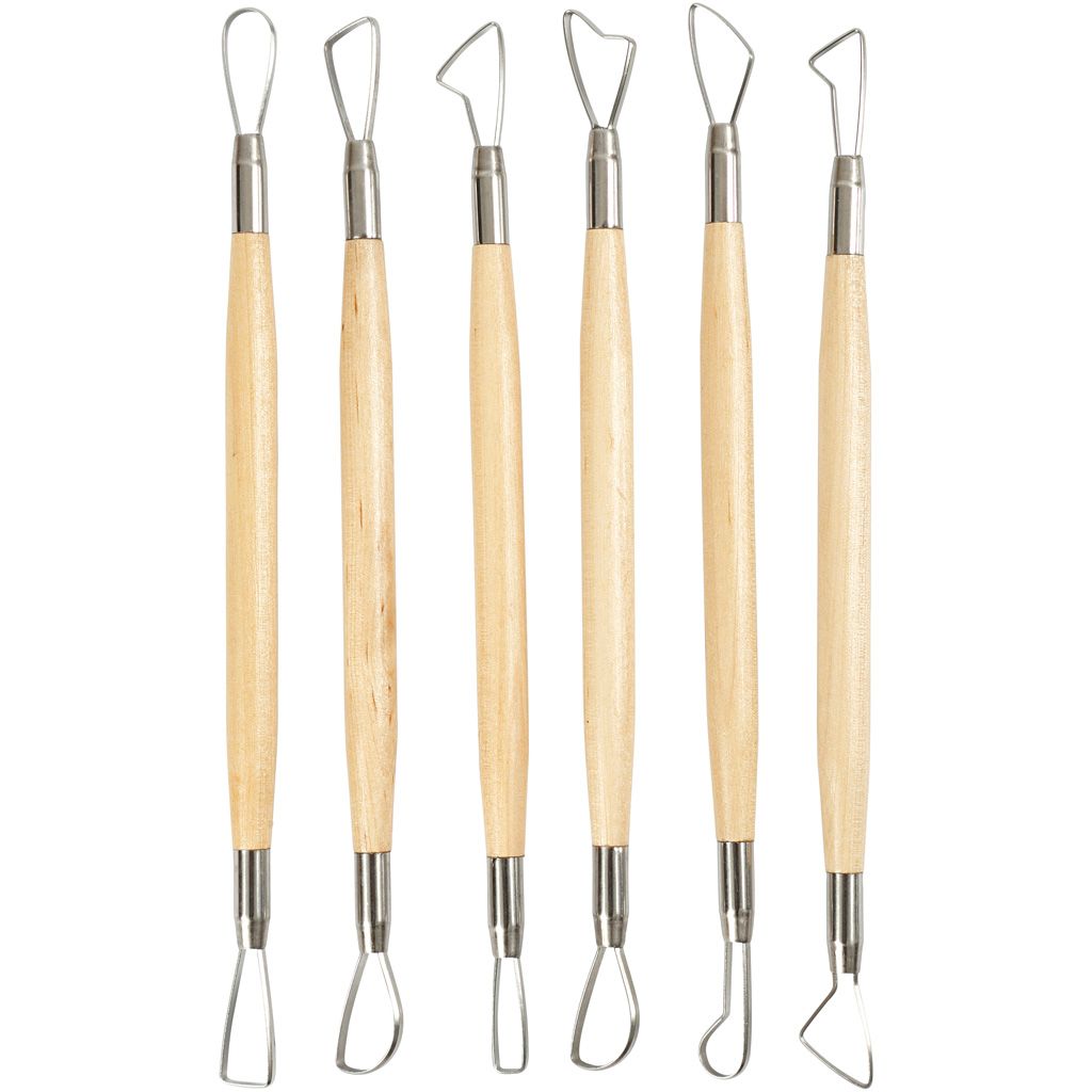 Creativ Company Mirettes Modellierwerkzeug Set scharfe Kanten 6-teilig