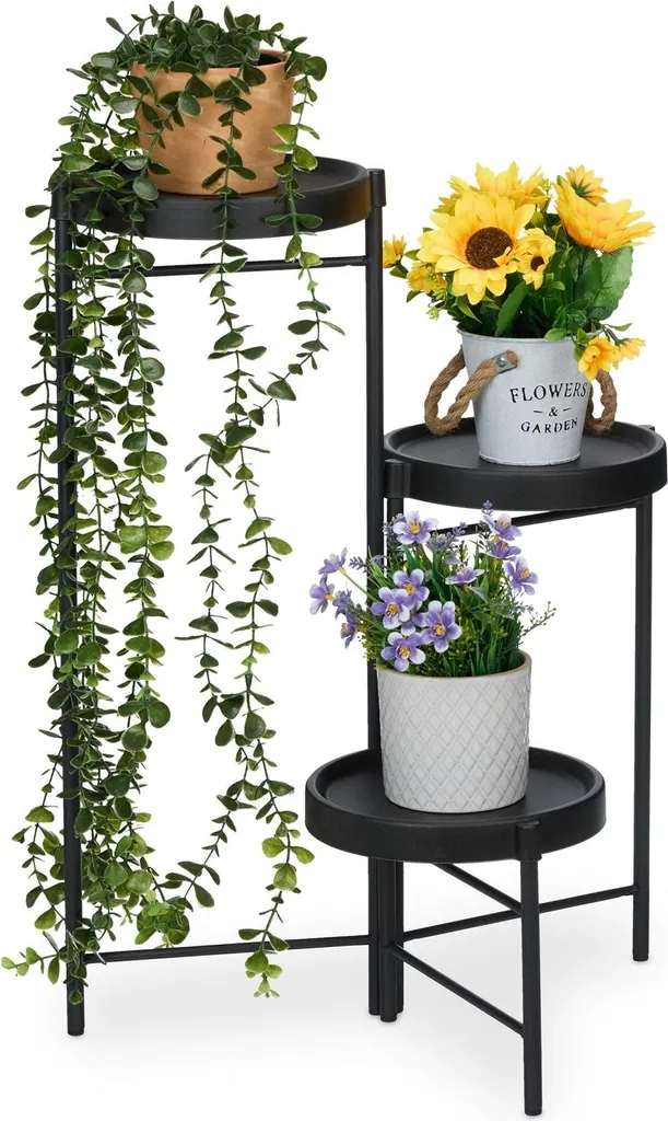 Porte-plante pliable 3 niveaux : gagnez de la place et organisez vos fleurs