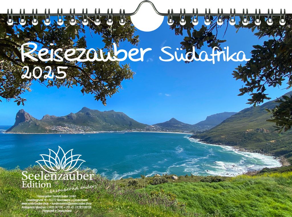 Reisezauber Südafrika DIN A5 Wandkalender für 2025 Urlaub Strand Meer Reise Wüste - Seelenzauber