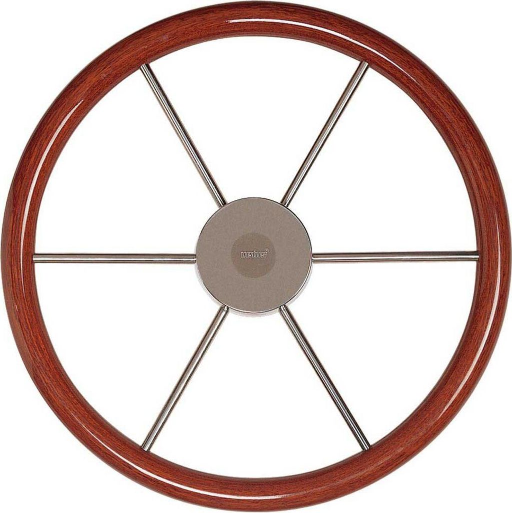 VETUS KW55 Edelstahl Lenkrad mit Mahagoni Reifen Ø 55 cm
