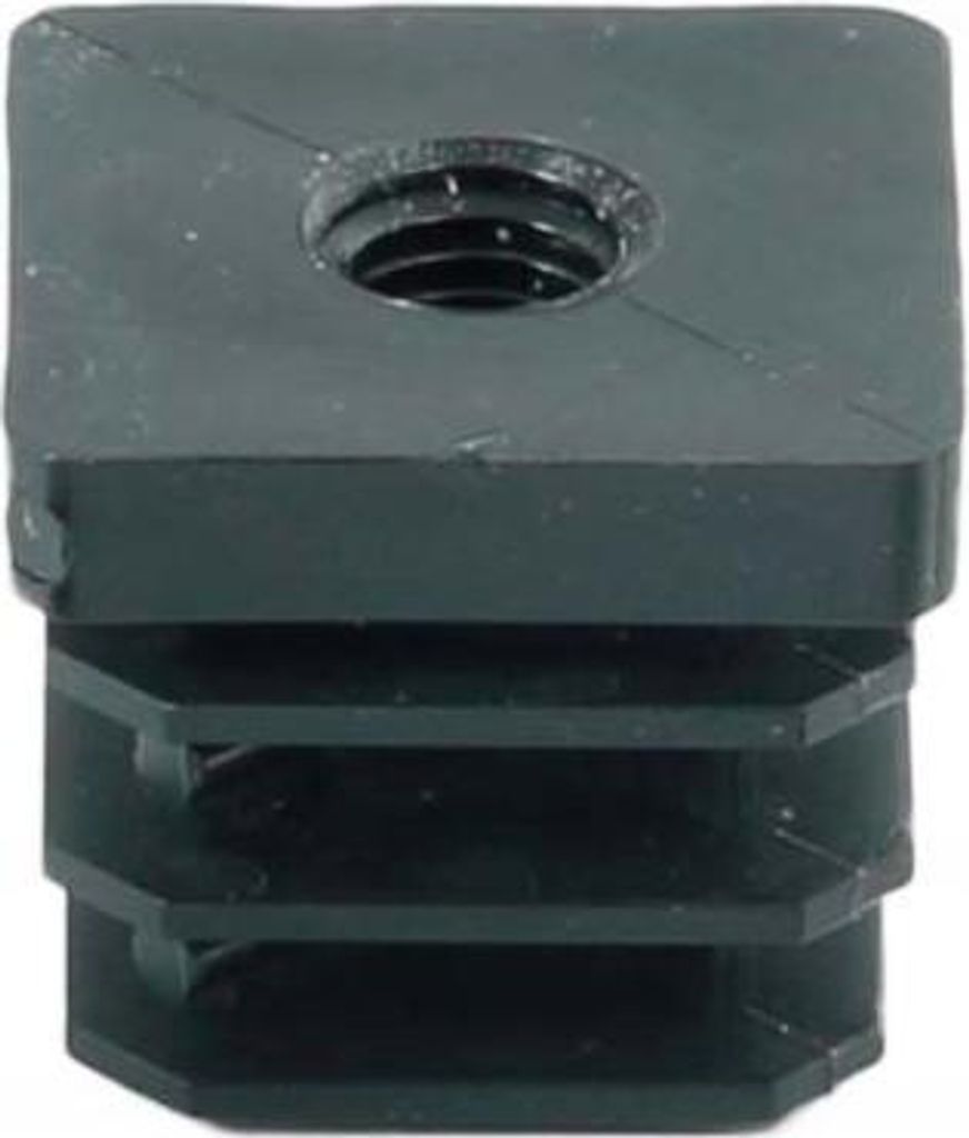LogistSystem - 10x Gewindestopfen Vierkantrohrstopfen 40x40 mm mit M8 Innengewinde für Wandstärke 1,0-1,5 mm - Schwarz - aus PE Kunststoff - Rohr...