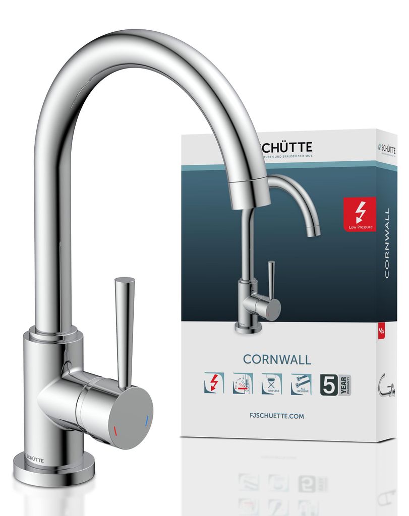 SCHÜTTE Küchenarmatur CORNWALL Niederdruckarmatur Chrom