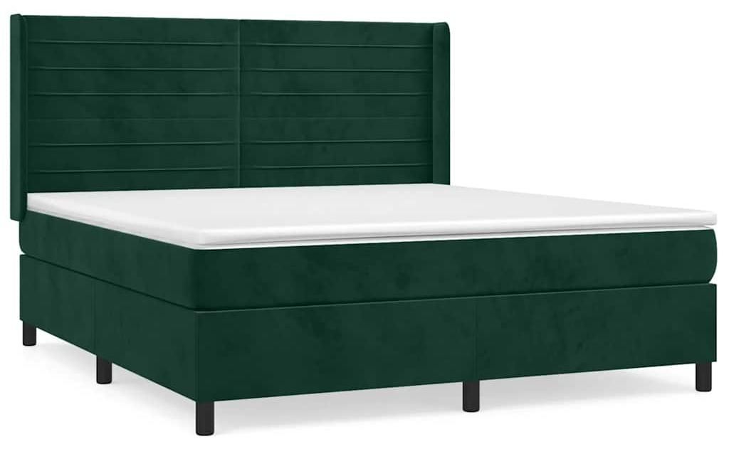 vidaXL Boxspringbett mit Matratze Dunkelgrün 160x200 cm Produktbild 