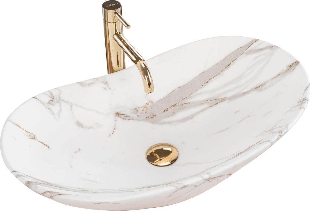 Rea Aufsatzwaschbecken Royal Lava Matt Oval White Produktbild 