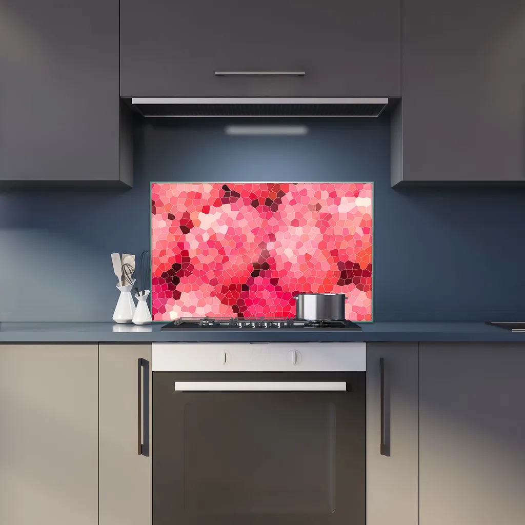 Offerta Copri Piano Cottura Vetro 80x52 Rosa Astratto - Prezzo Speciale - 6