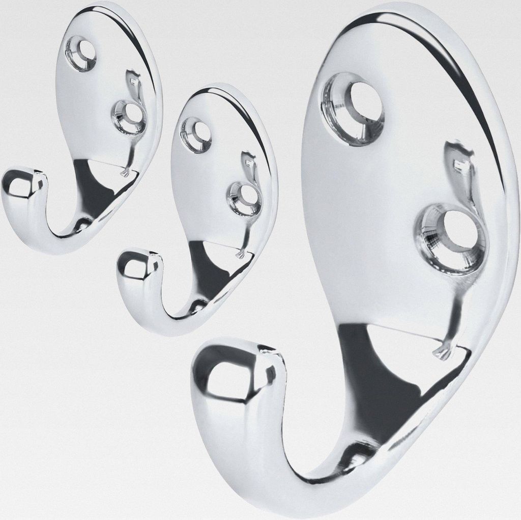 3 x Garderobenhaken Silber Kleiderhaken Wand MH014-S3 Haken zum Einhängen Metallhaken Wandgarderobe Bademantel- & handtuchhaken zum Bohren Badhake...