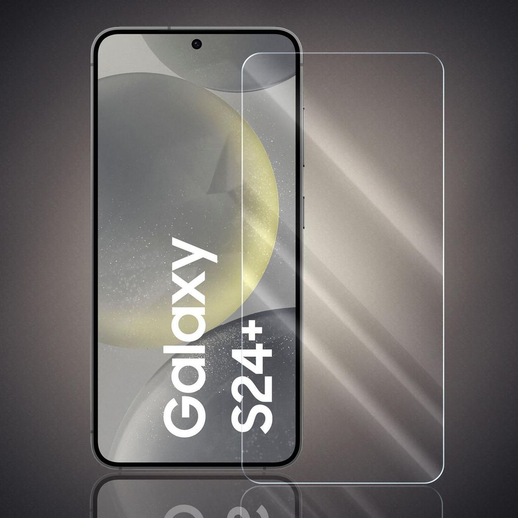 Panzer Folie für Samsung Galaxy S24 Plus Echt Glas Displayschutzfolie Transparent Glasfolie 9H Härtegrad Schutzglasfolie