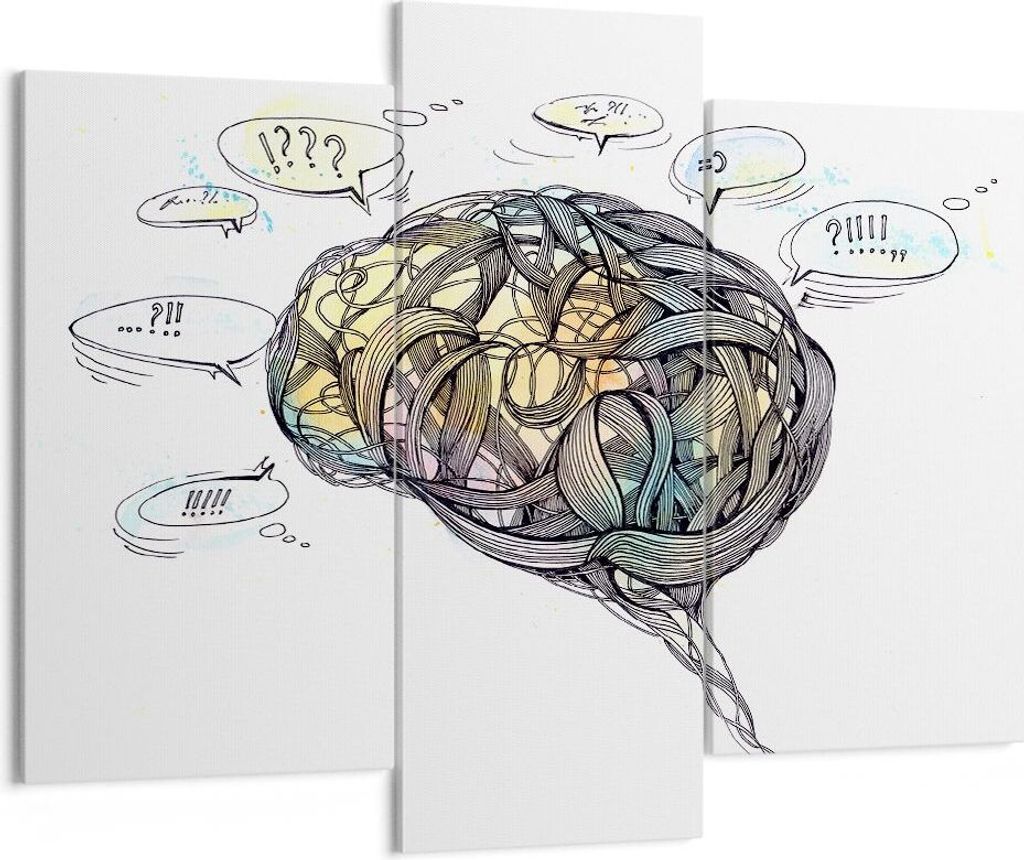 Bild auf Leinwand - Leinwandbild - Gehirn Bildung Experiment Illustration - 130x100cm - Wand Bild - Wanddeko - Leinwanddruck - Bilder - Kunstdruck ...