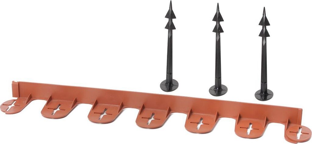 Rasenkante aus Kunststoff 9 m, terrakotta, biegbar, Mähkante