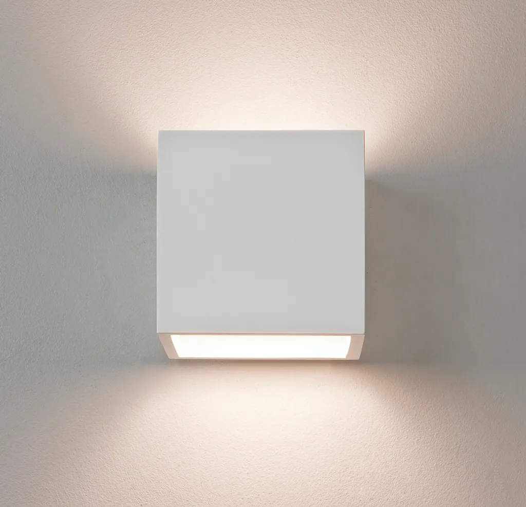 Applique murale Pienza réversible en plâtre à peindre LED E27 max 12W