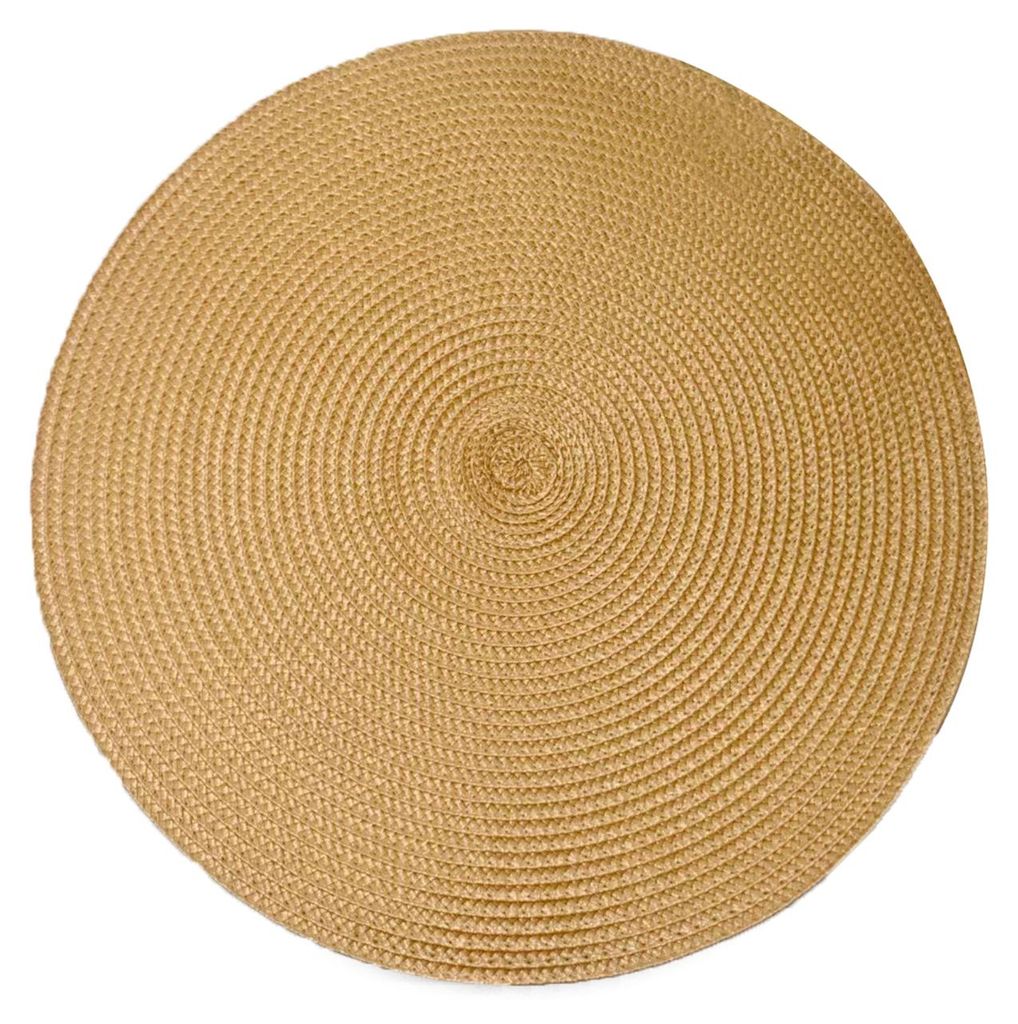 Runde, gewebte PP-Tischsets, hitze- und ölbeständig, schlichte, einfarbige Tischsets für Esszimmer und Küche, moderne Wohndekoration