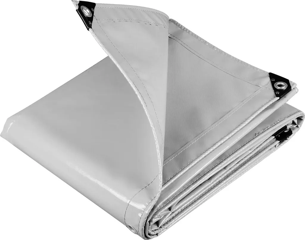 Telone in PVC - Tenda da sole - Impermeabile - Rivestito in PVC - Per giardino, terrazza, campeggio, piscina - 3 x 4 m - Grigio chiaro