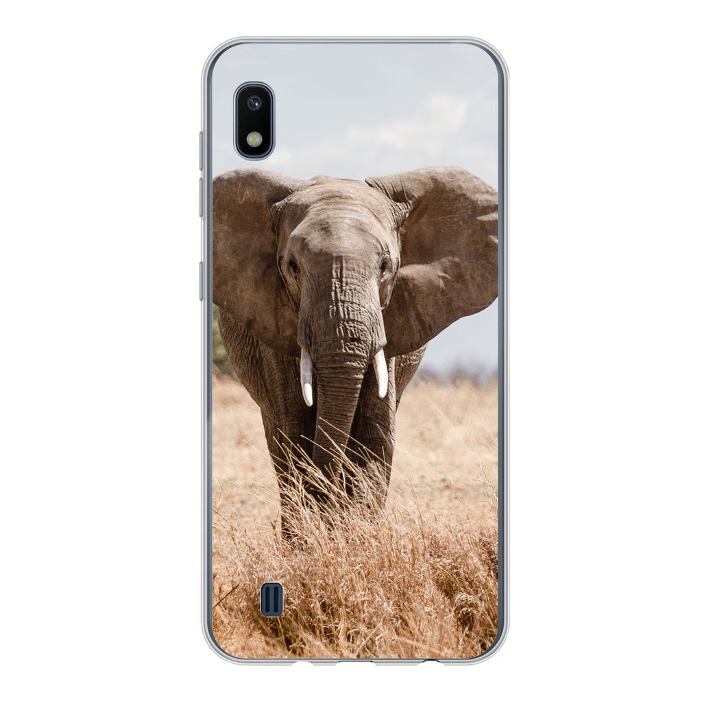 MuchoWow Handyhülle Schutzhülle Hülle für Samsung Galaxy A10 Elefant - Natur - Tiere - Porträt Silikon Softcase Handy Hülle - Schutzhülle