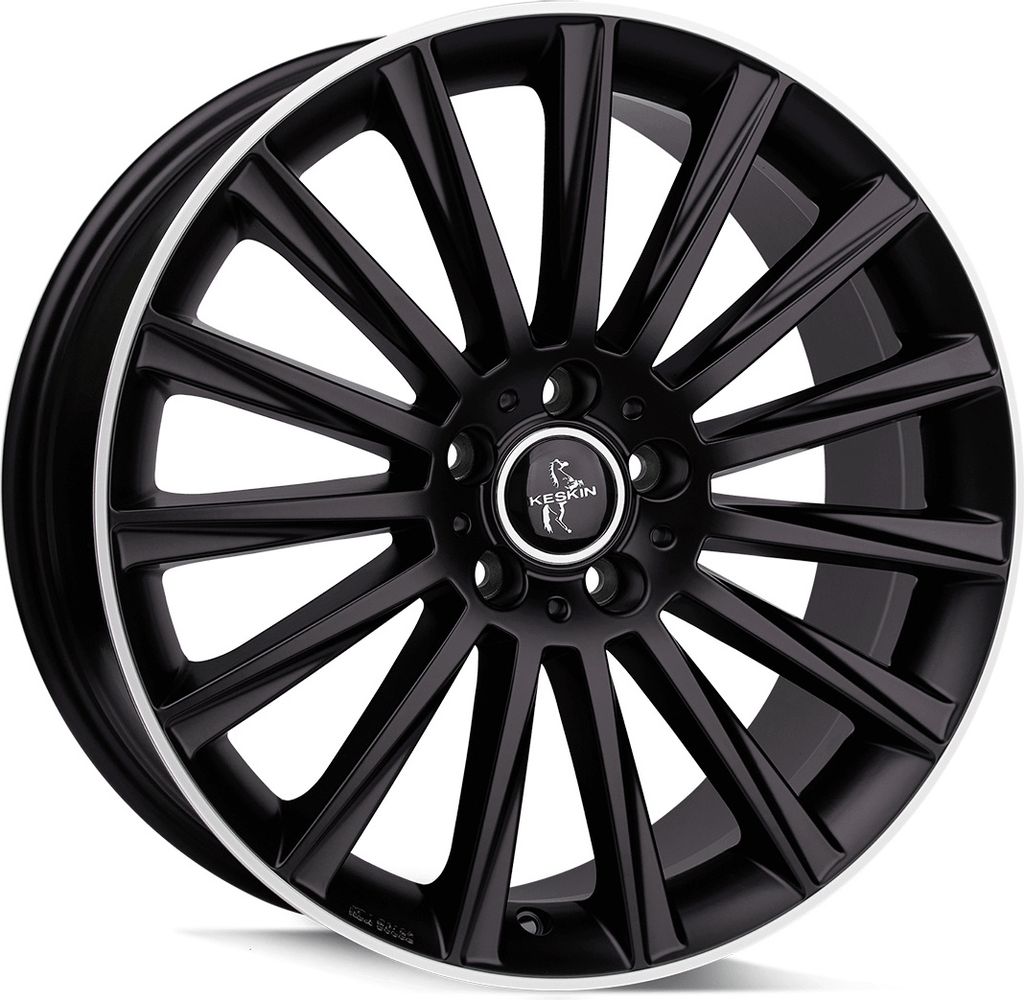 Keskin KT18 Turbo matt black lip polish 8.5x19 ET45 - LK5/112 ML72.6 Felge Alu