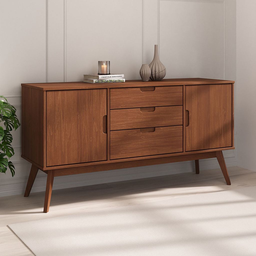 Sideboard TIVOLI skandinavischen Design Kastanien dunkel Produktbild 