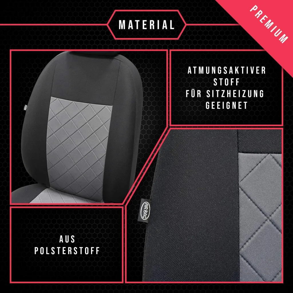 Coprisedili Auto Audi A1 Grigio Set Universale - Protezione e Stile - 7