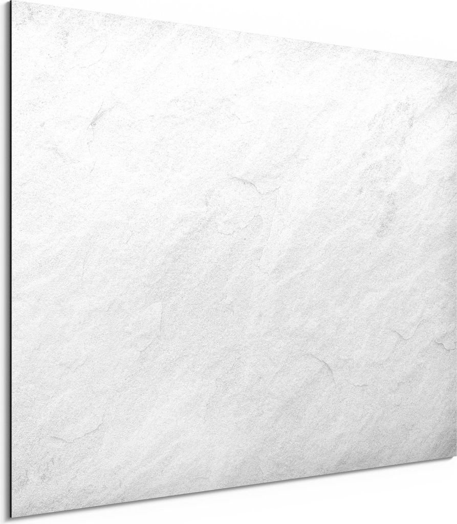 DEQORI Alu-Dibond Bild Weiß 40x30 cm 'Reine Schiefersteintextur' Wandbild Metall dünn