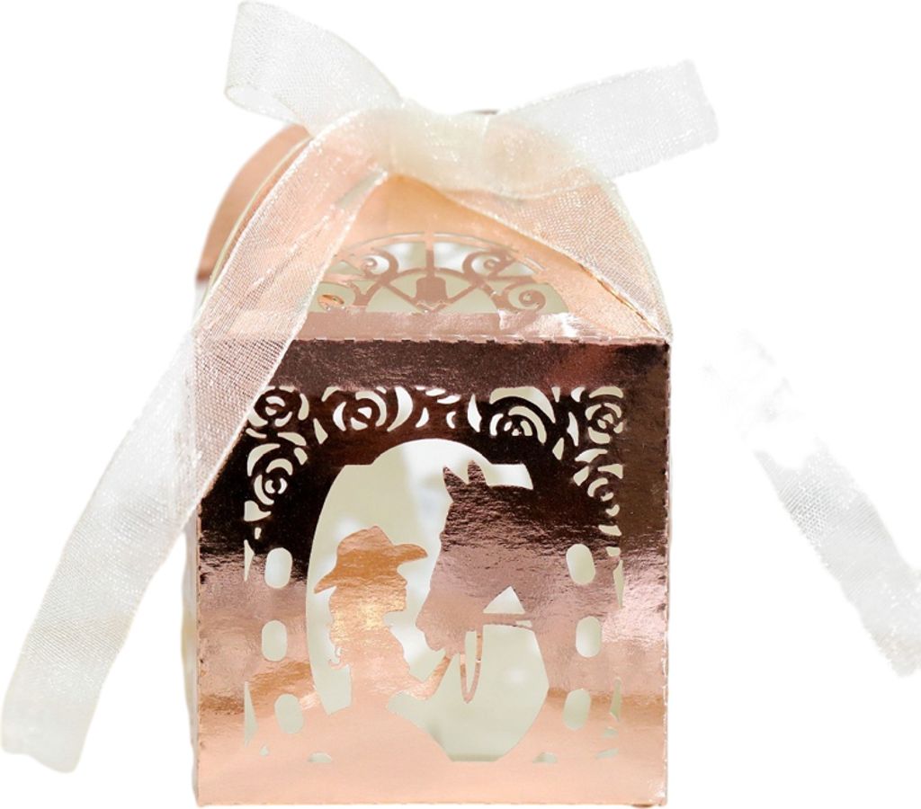 50pcs Laser Cut Favor Boxen, Party Hochzeit Favors Boxen Mit Band, 5cm Kleine Geschenk-Boxen Für Geschenke, Mini Süßigkeiten-Boxen