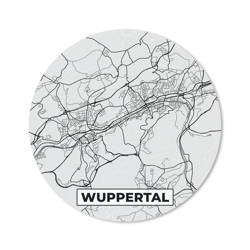 MuchoWow Mauspad Mousepad Karte - Wuppertal- Karte - Deutschland - Stadtplan 30x30 cm - Mousepads - Maus Mat - Pad - Mausunterlage - Tischunterla...