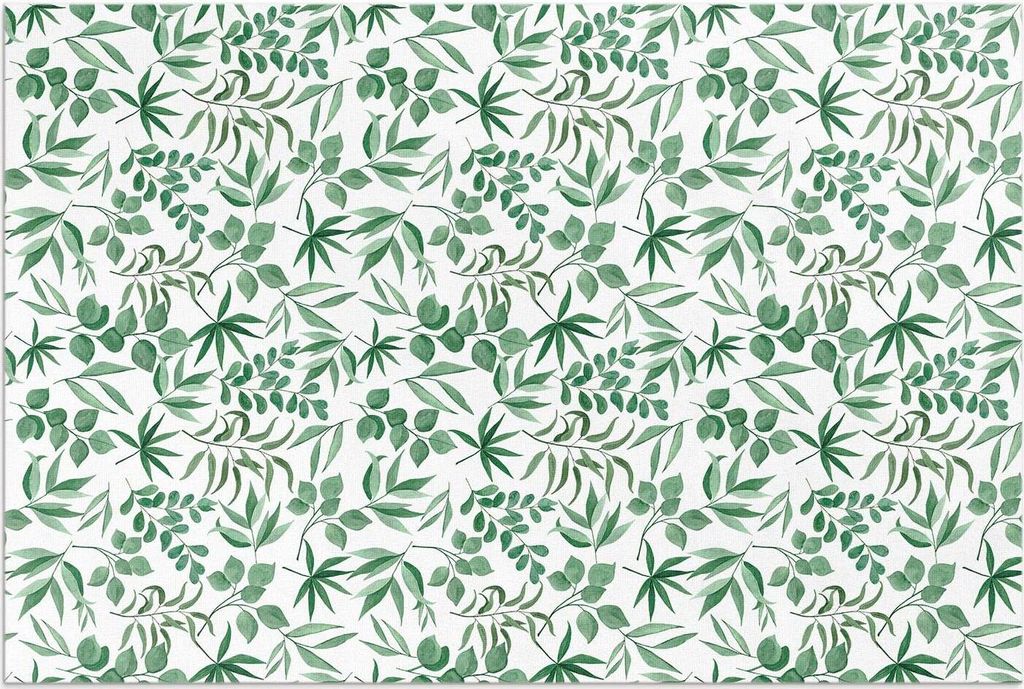 Aquarellblätter in zartem Stil – Vinylteppich – 60x90 cm – Outdoor Teppich – Terrasse – Wetterfest – Modern