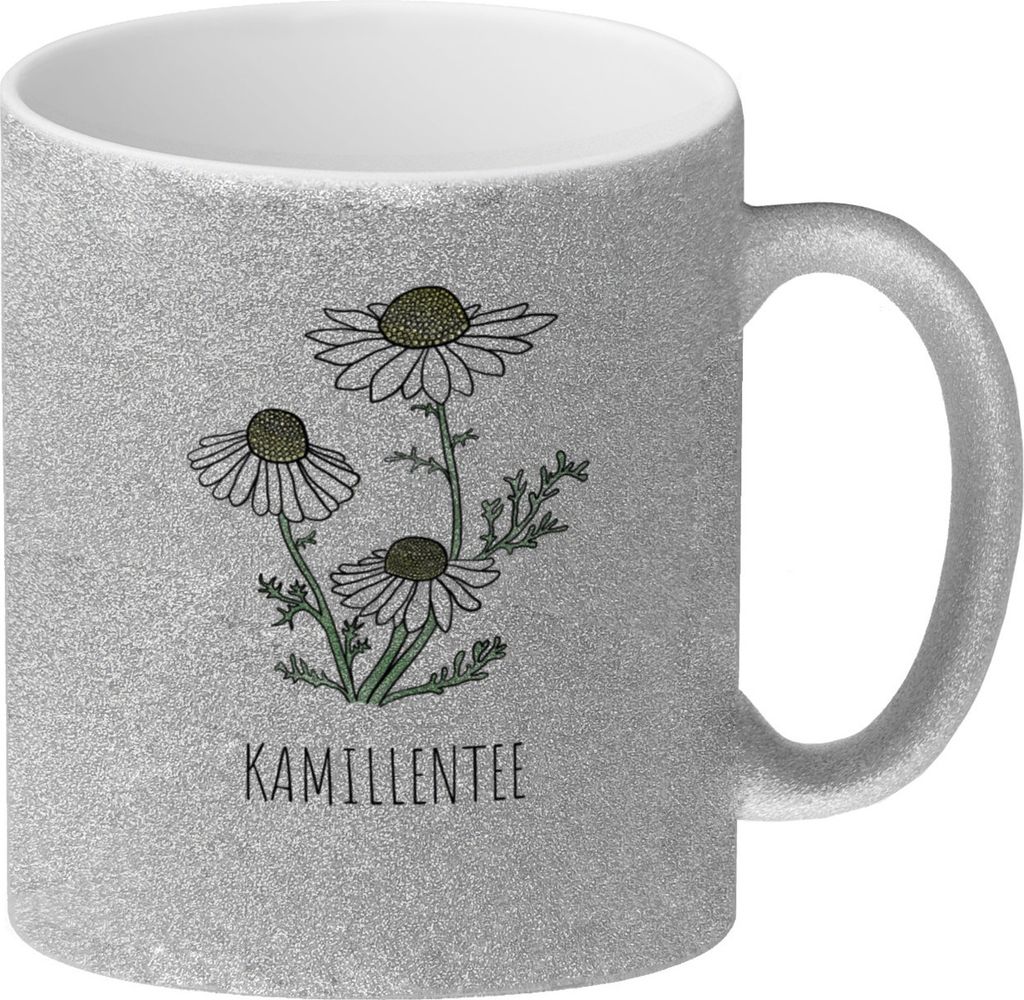 Kamillentee Teetasse mit Kamillenblüte für Teetrinker