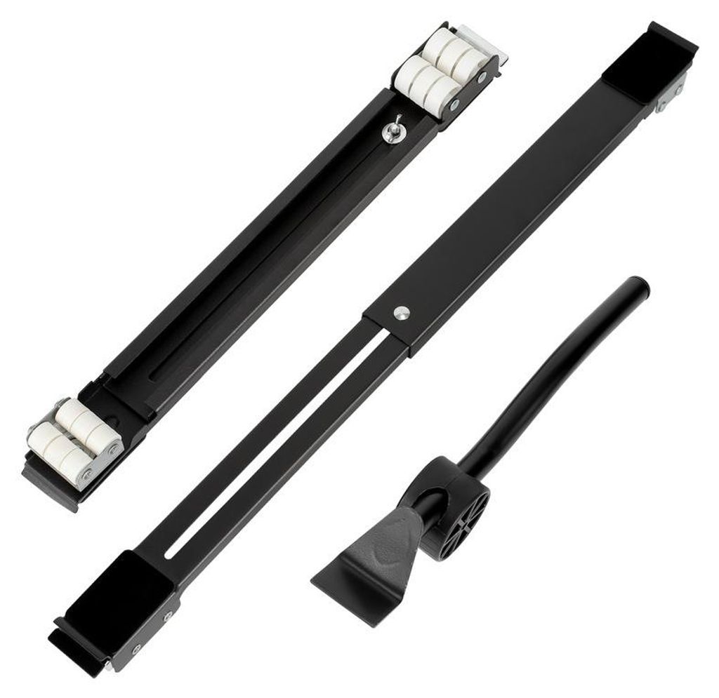 TolleTour Waschmaschinen Untergestell Schwarz mit Rollen, Verstellbar von 45 bis 70 cm, Trockner Kühlschrank Podest Sockel
