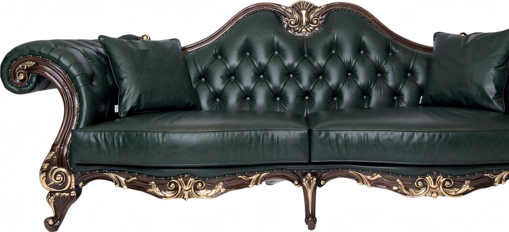 Elegantes grünes Leder-Sofa für modernes Arbeitszimmer