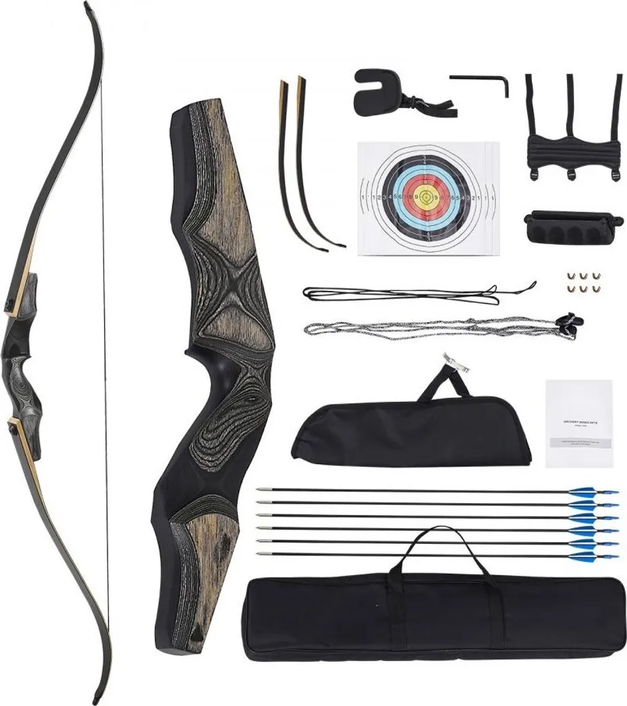 Arc recurve démontable en bois 35 lbs idéal pour tir de chasse