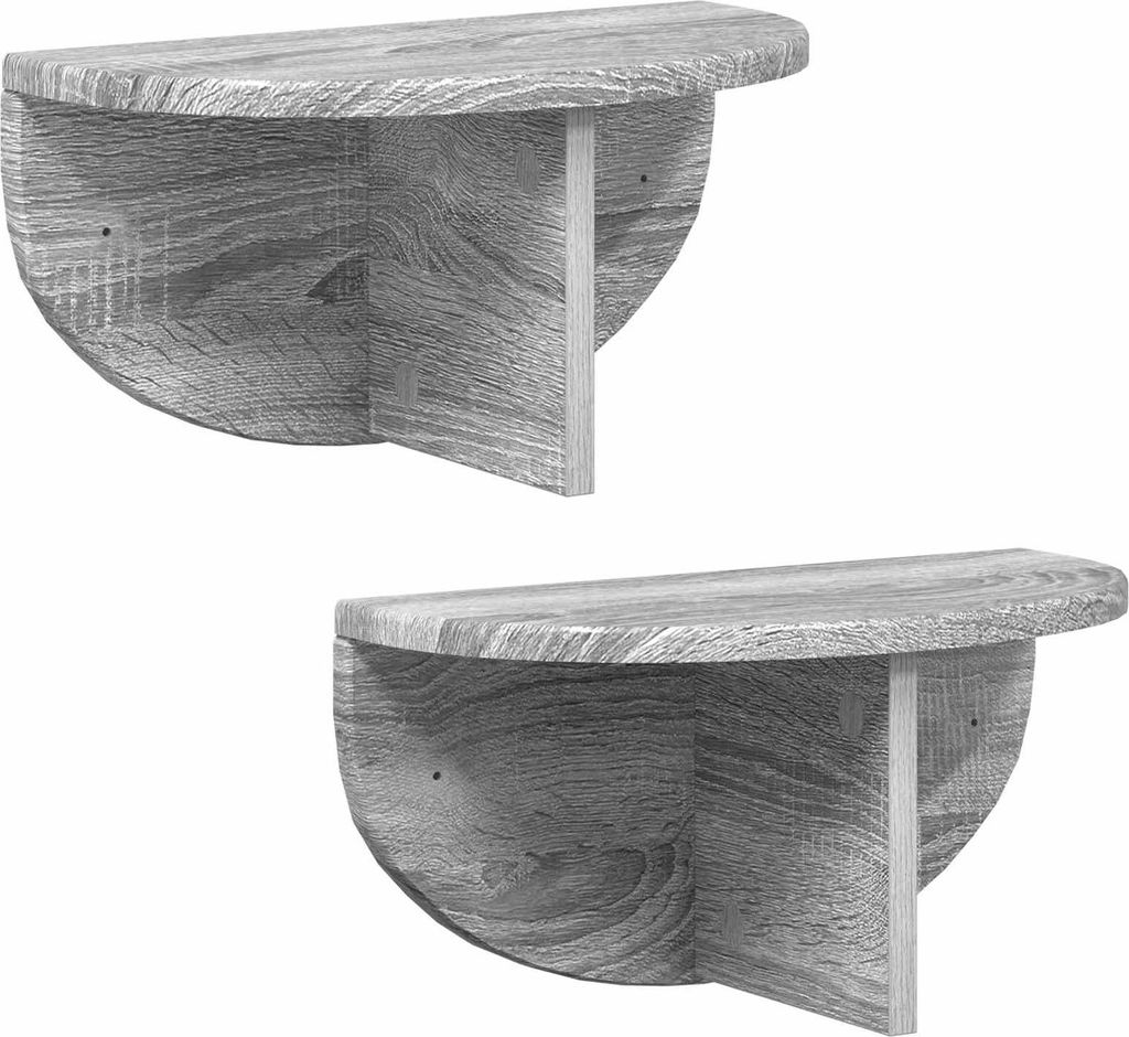 Wandregal 2 pcs Graues Sonoma 38 x 19 x 19 cm Holzwerkstoff