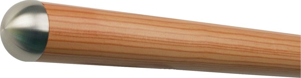 TIBU Lärche Handlauf Holz Ø 42 mm Geländer 0,3m - 5m, Länge 0,9 m und Enden halbrunde Edelstahlkappe ohne Halter