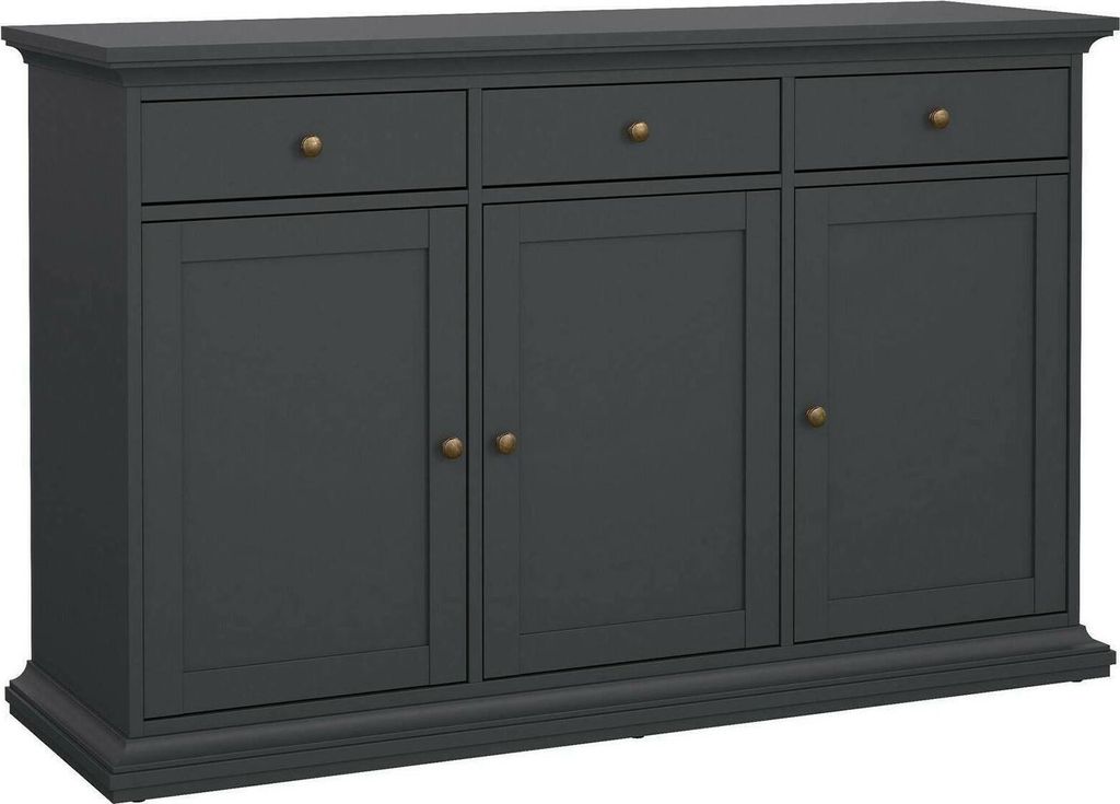 Dmora Sideboard Frederique 143,7x46,1x91,66h cm Grau 3 Regale