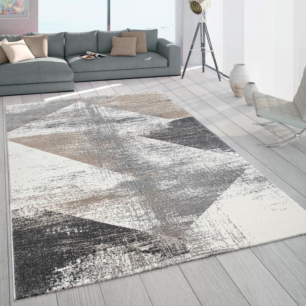 Teppich Wohnzimmer Kurzflor Vintage Design Abstraktes Produktbild 