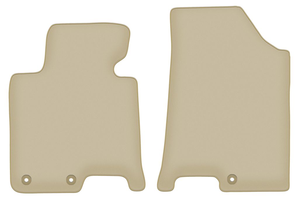 Velours-Fußmatten Vorne PREMIUM beige passend für Hyundai i40 (2011-, Kombi, Limousine) – mit Befestigungen – passgenau