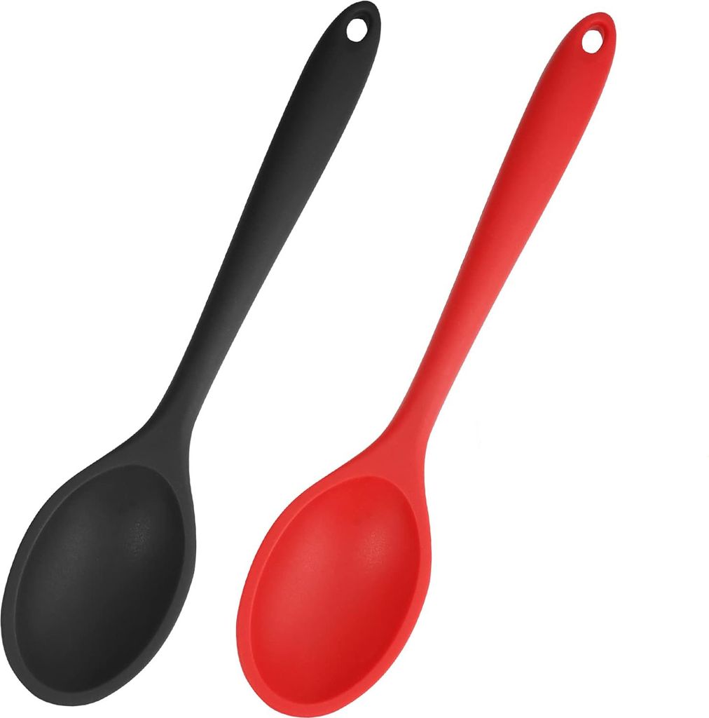 2 Stück Silikonlöffel für die Küche, langer Griff, 27,5 cm, Produktbild 