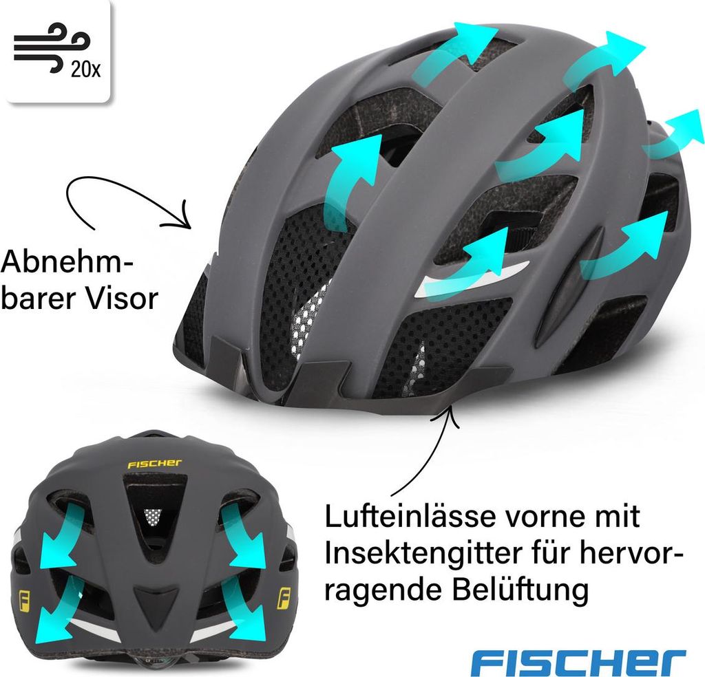 Casco Bici Fischer Urban Levin - Leggero E Traspirante, Unisex Adulto - Foto 7